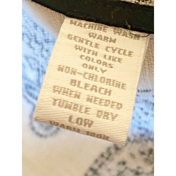 CHARTER CLUB Women's M 100% LINEN Shirt Jacket Black White Floral Paisley Button - Picture 10 of 10